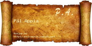 Pál Appia névjegykártya